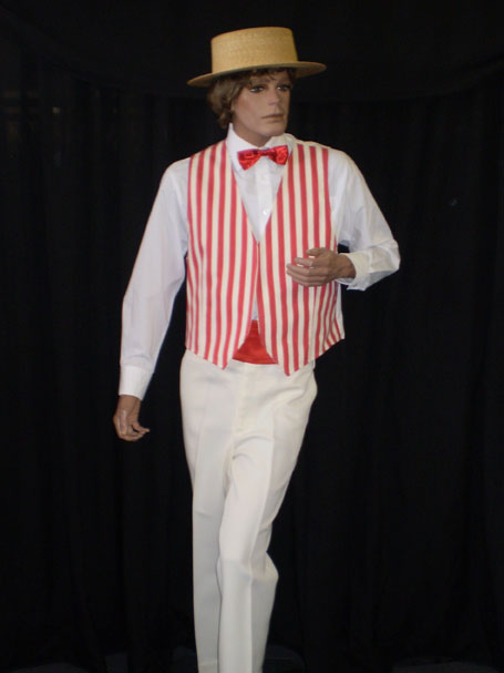 Red & white strip 1940's Barbershop Quartet costume