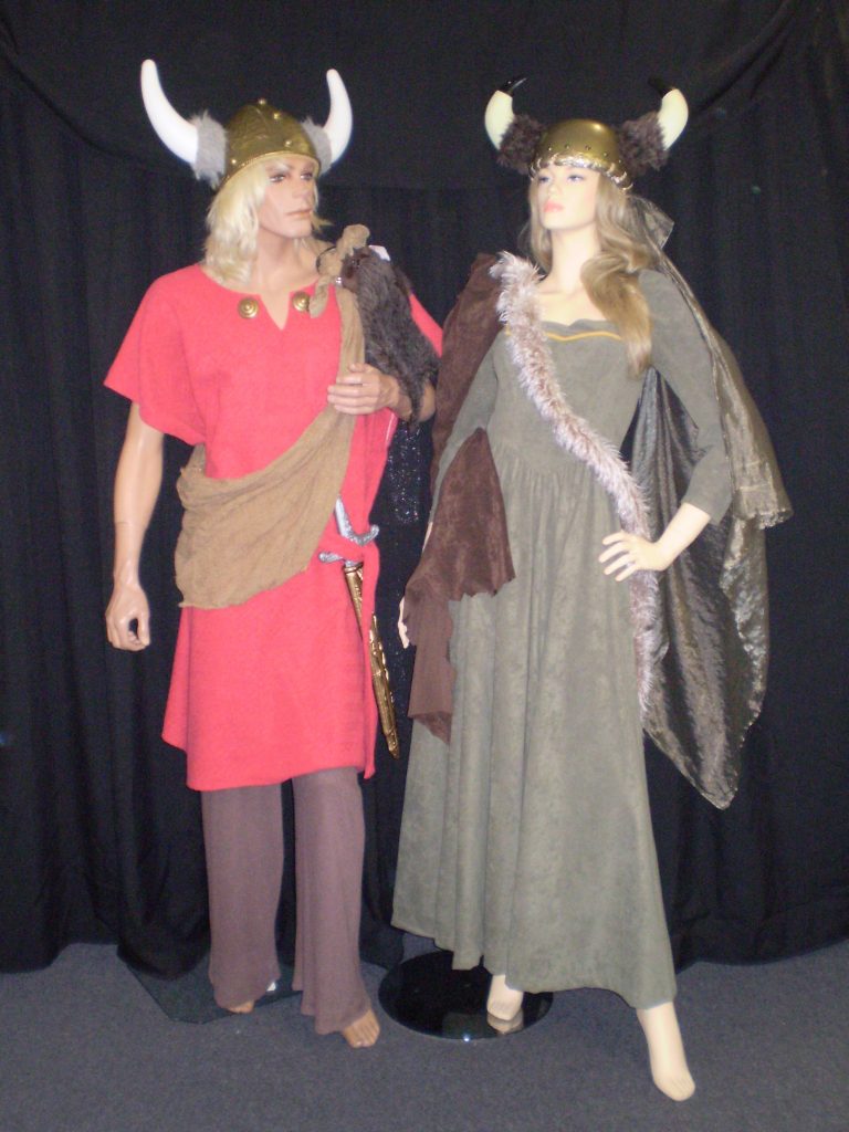 Male and female viking costumes