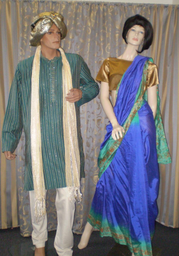 Male and female Bollywood costumes