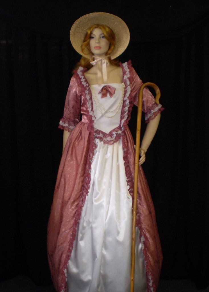 Long traditional Bow Peep style costume with shepherds crook