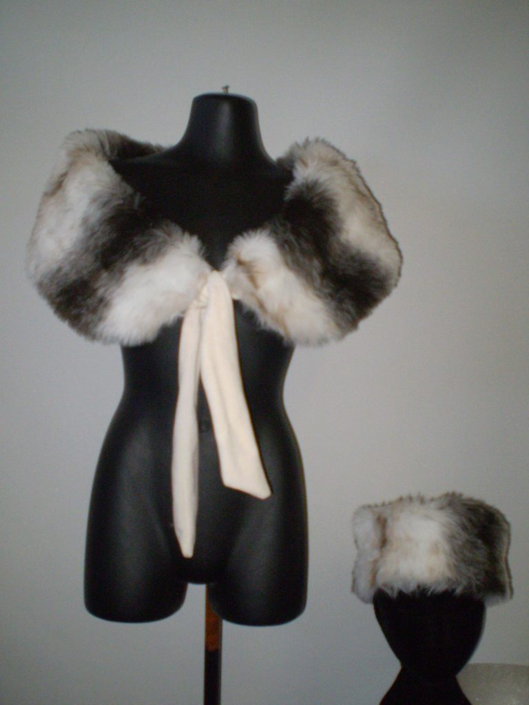 Fur stole and hat
