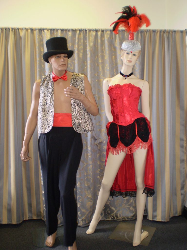 Male and female Burlesque costumes
