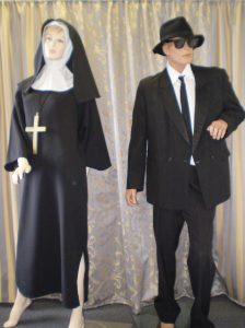 Blues brothers suit and Nun costume