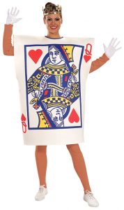 Queen of hearts card costume. Great for Alice in wonderland parties or Vegas themed parties