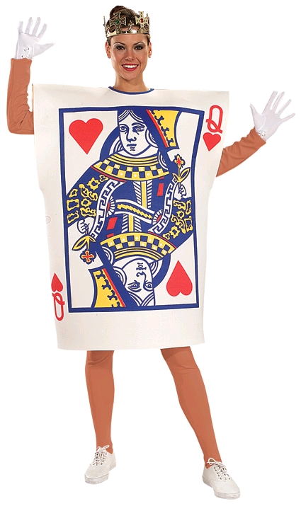 Queen of hearts card costume. Great for Alice in wonderland parties or if you are looking for Vegas costumes.