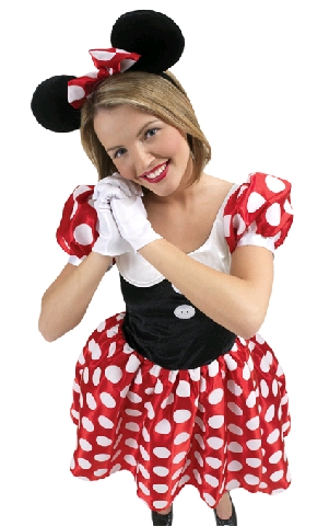 Authentic Disney Minnie Mouse Costume for Women, Minnie Mouse Dress with  Ears, Gloves & Accessories