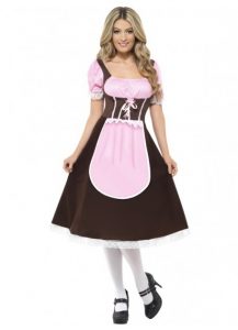 Pink and brown German wench costume