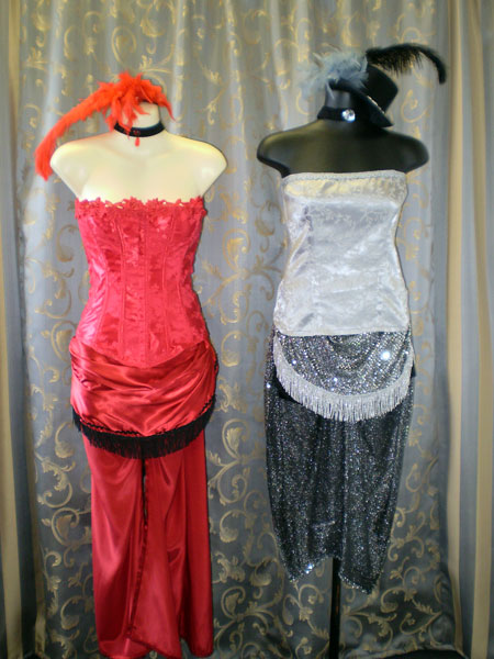 Corset and skirt burlesque of circus performer costumes.