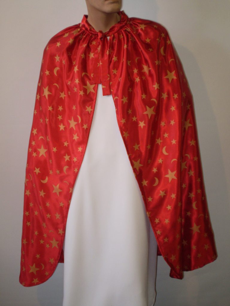 Red cape with gold stars