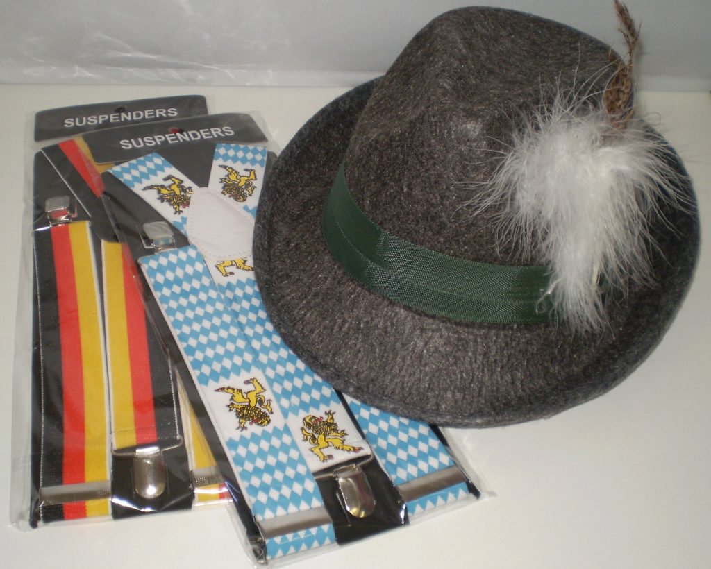 German and Austrian suspenders or braces, German men's hat