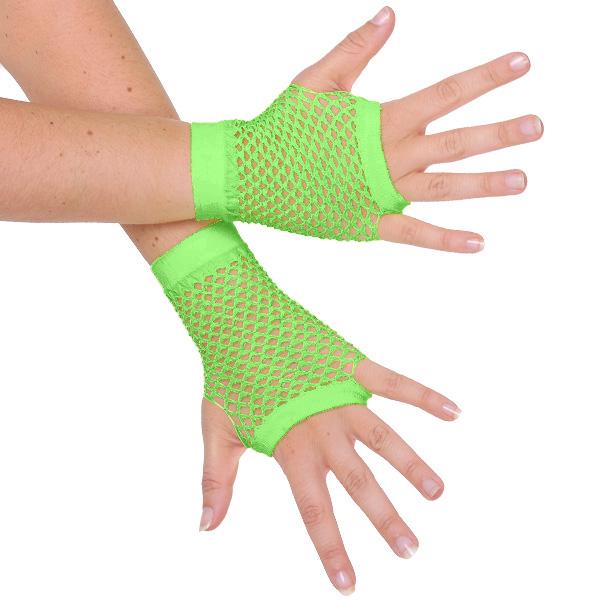 Short fishnet gloves