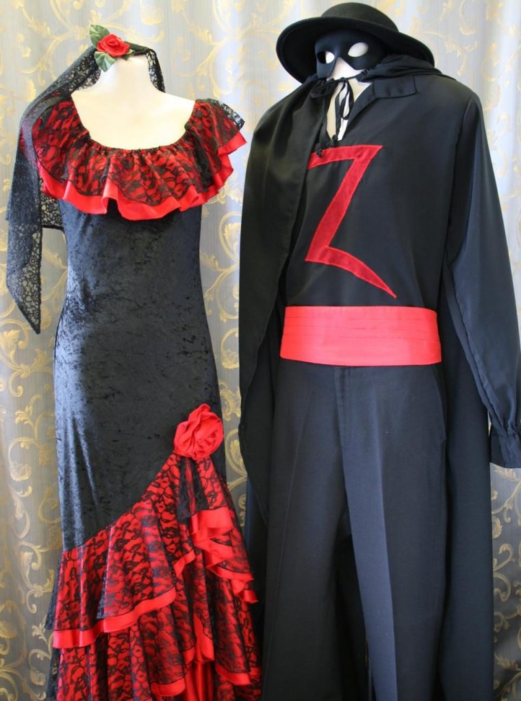 Zorro and Senorita, Spanish costumes to hire
