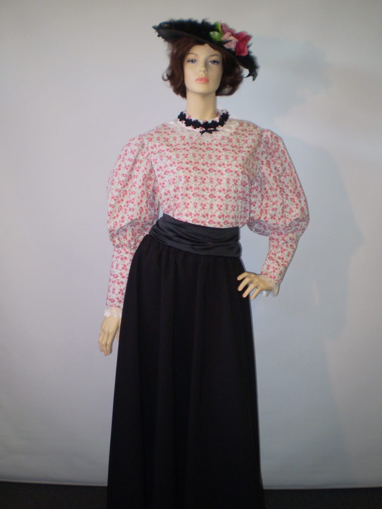 late 1800's early 1900's ladies fashion blouse and skirt