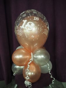 Rose gold 18th birthday balloons