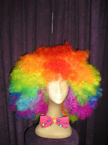 Jumbo rainbow clown Afro wig