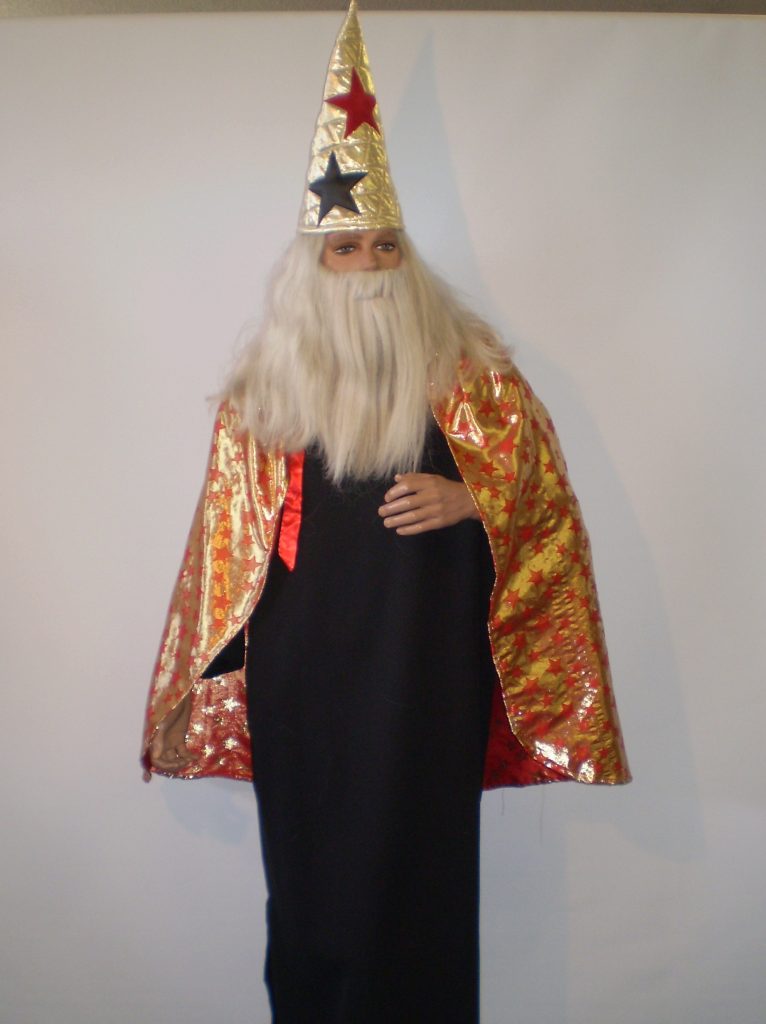 Red & gold wizard cape and hat