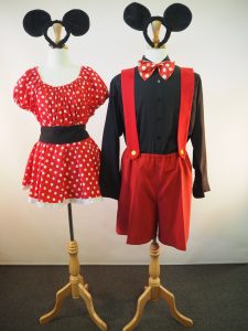 Mickey Mouse shorts & braces. Minnie Mouse skirt & top. Sydney