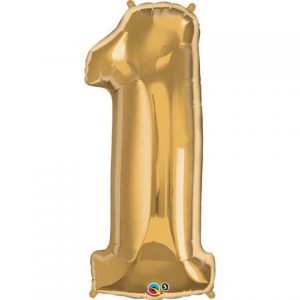 Gold number balloons '1'. Large foil balloon