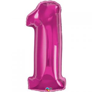 Girls first birthday number balloon