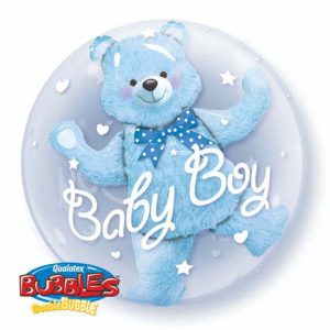 Double bubble baby boy balloon