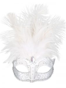 Carmella white & silver face mask