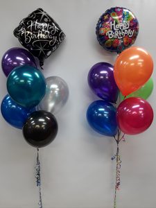 Birthday balloon bunches