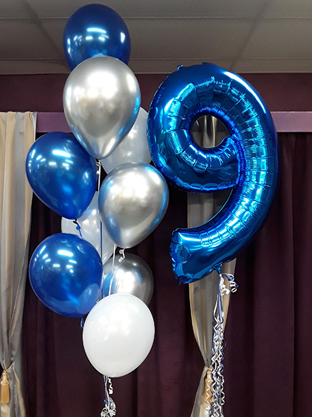 Boy's birthday party balloons