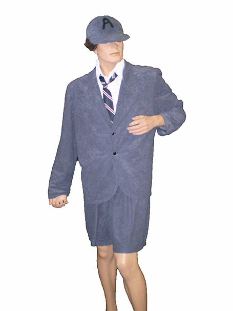 Angus Young costume gray velvet school boy uniform