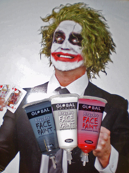Joker wig and face paint
