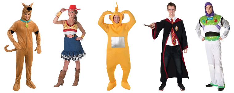 Selection of 2000's party dress up costumes