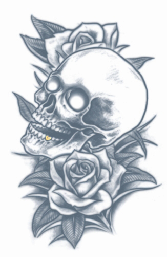 Skull & roses tattoo