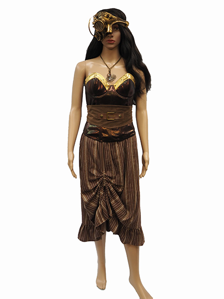 Steampunk corset, skirt, belt and mask