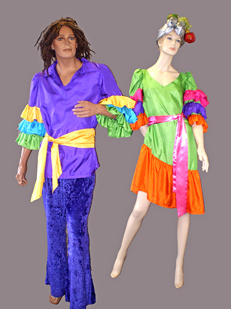Bright frilled carnival costumes