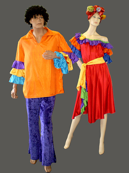 Carmen Miranda style Carnivale costumes for men and women