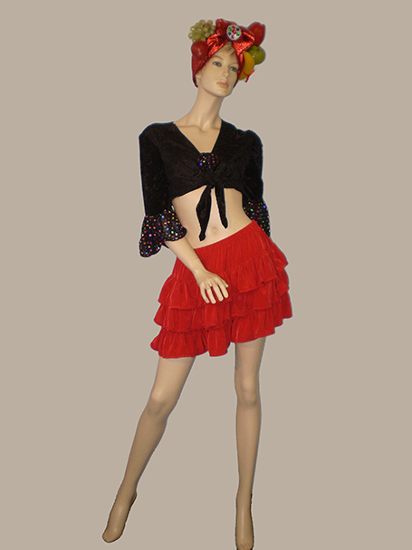 Carmen Miranda fruit turban. top and skirt