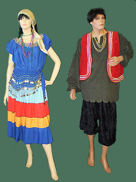 Male and female Gypsy costumes