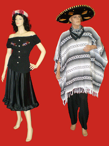 Male and female Mexican costumes
