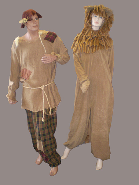 Wizard of Oz costumes Scarecrow & cowardly Lion