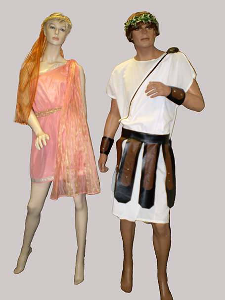 Male and female Roman costumes