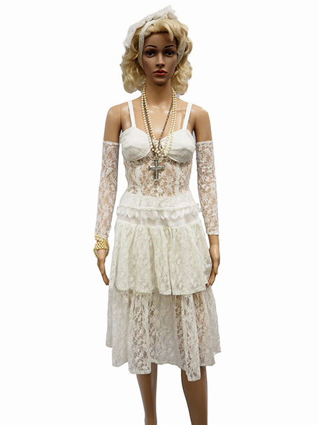 White Madonna style 1980's costume