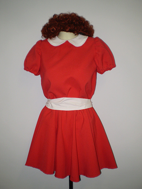 Child's Annie costume dress and wig