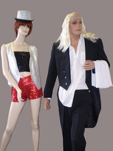 Mannequins dressed in Columbia & Riff Raff costumes