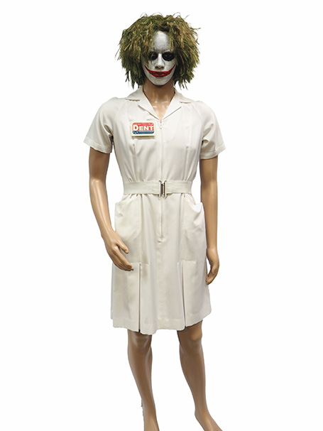 Mannequin dressed as a Joker style nurse
