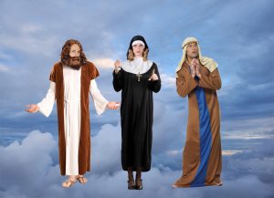 Image is a selection of Biblical & religious costumes to buy from Acting the Part, a party shop in Carlingford, Sydney
