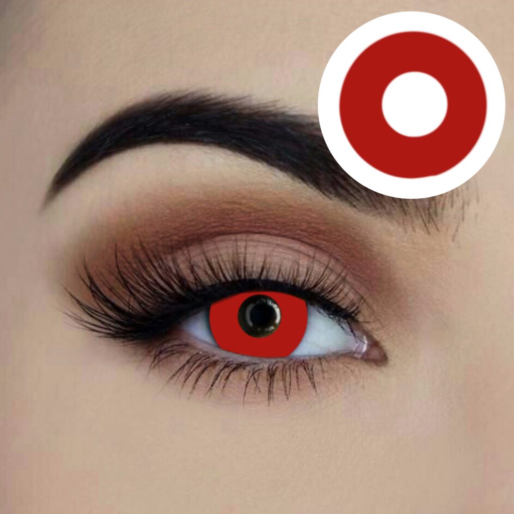 Red contact lenses available to buy in Carlingford, Sydney at Acting the Part Costume shop
