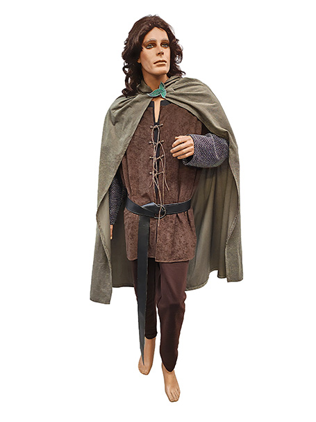 Image shows an Aragorn costume inspired by the Lord of the Rings, available to hire from a Sydney costume shop.