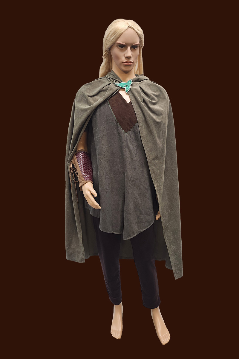 Legolas costume Sydney, Lord of the Rings inspired costume. Green tunic and cape with leaf broch