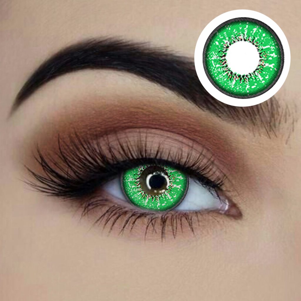 Green contact lenses, sinner