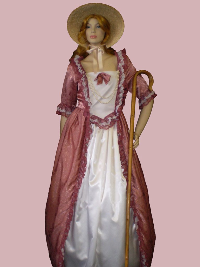 Long traditional Bow Peep style costume with shepherds crook