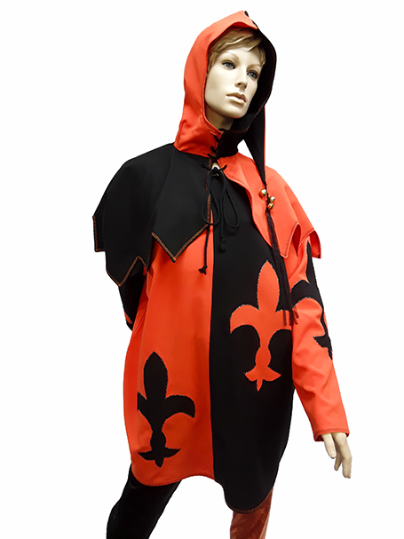 Orange & black medieval jester outfit